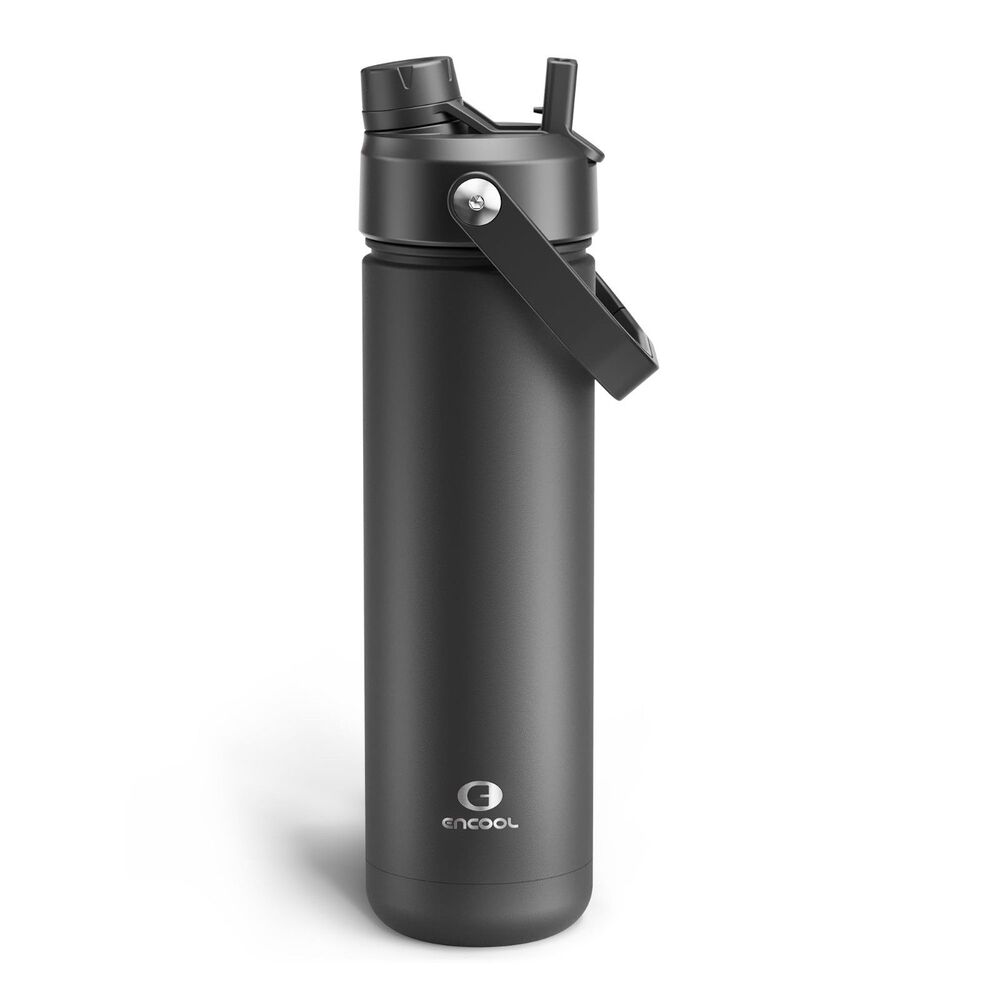 ENCOOL Insulated Water Bottle with Straw Stainless Steel 26 oz, Black Night